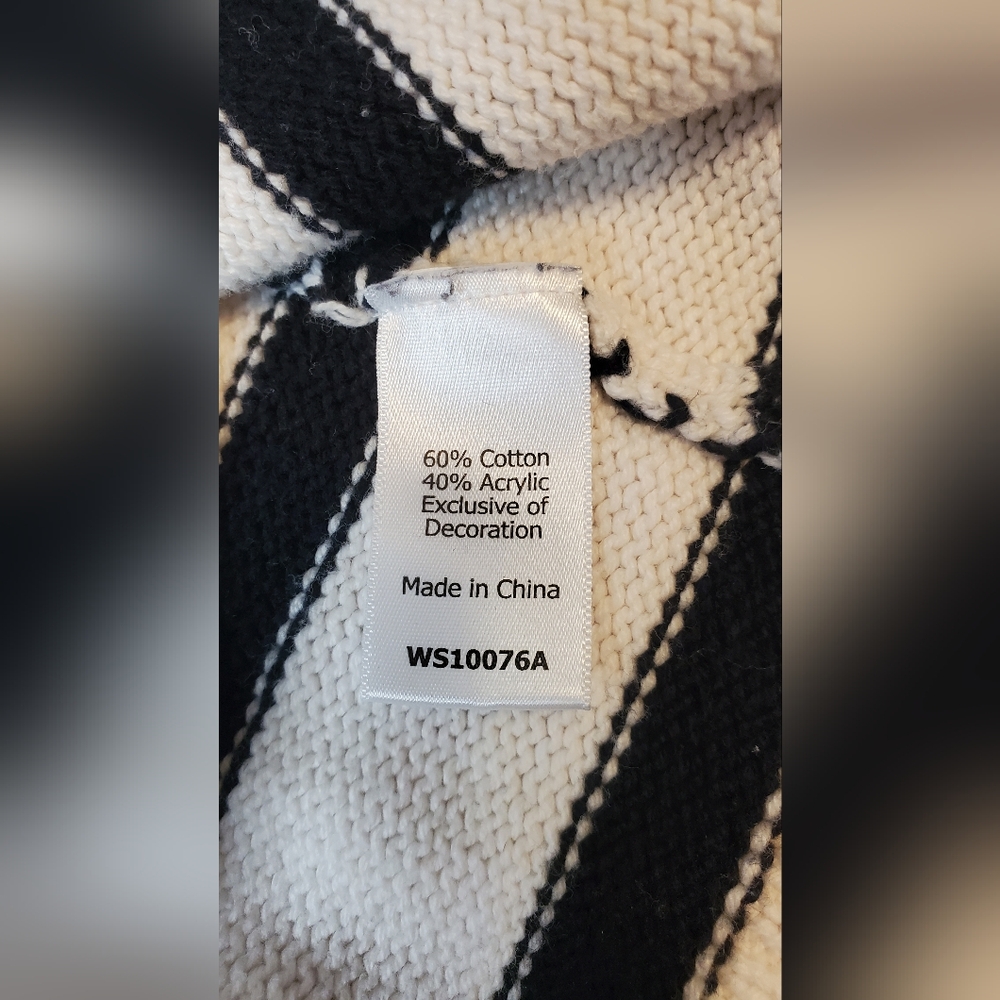 Market & Spruce Black and White Striped Sweaterack Size:S - Picture 11 of 11